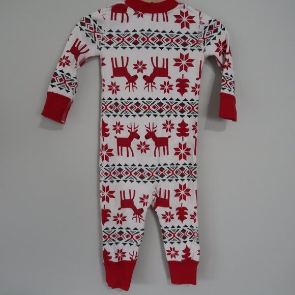 Hanna Andersson Organic Cotton Dear Deer Holiday Christmas Pj's Zip 12-18M - Picture 4 of 6